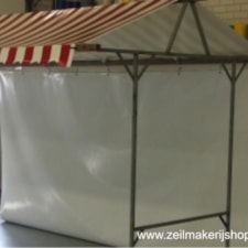 Marktzeil / achterzeil - zonder ruit 4 of 5 m. 2.4 m. hoog