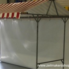 Marktzeil / achterzeil - zonder ruit 4 of 5 m. 2.4 m. hoog