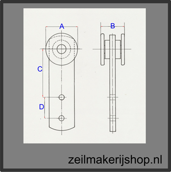 Schuifzeil roller - Model 150 (staal)
